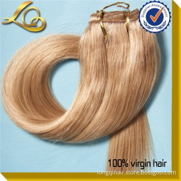 Wholesale Cheap 7A Grade Double Drawn 100% Brazilian Virgin Remy Human Hair Grey Color Clip in Hair Extension